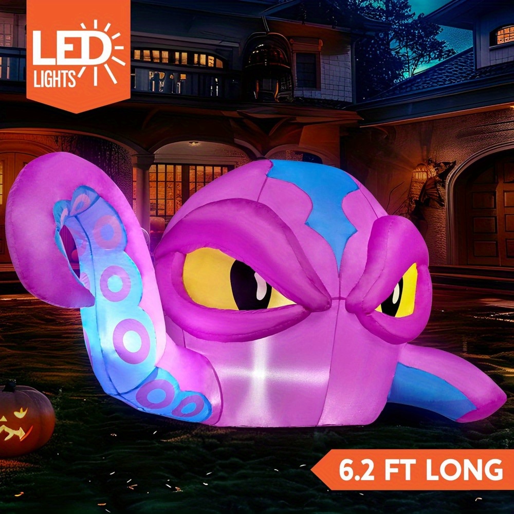 Smart Garden Lamp - 4피트 높이의 할로윈 풍선 보라색 문어