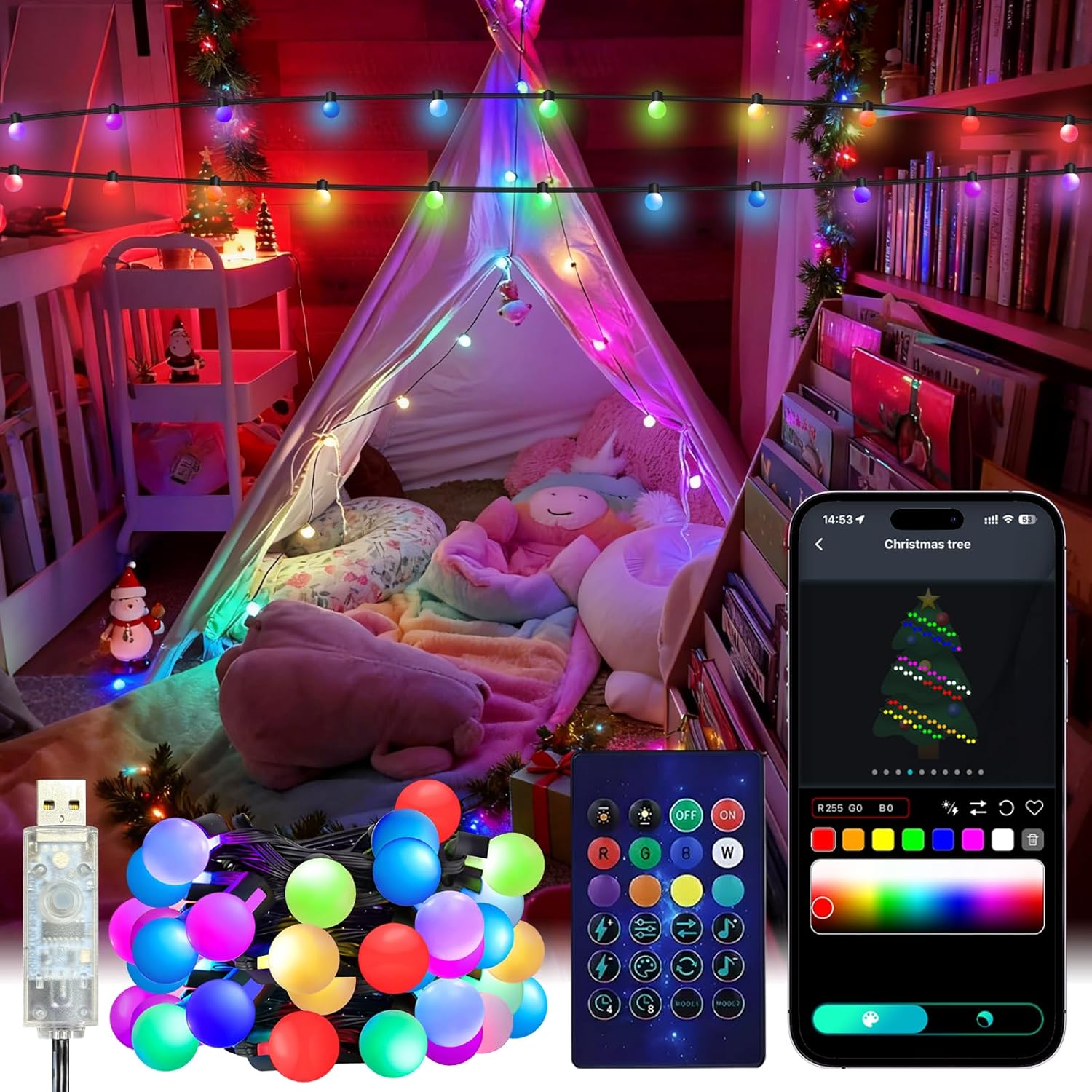 Smart Led Garden - 스마트 글로브 스트링 라이트 5/10M RGB
