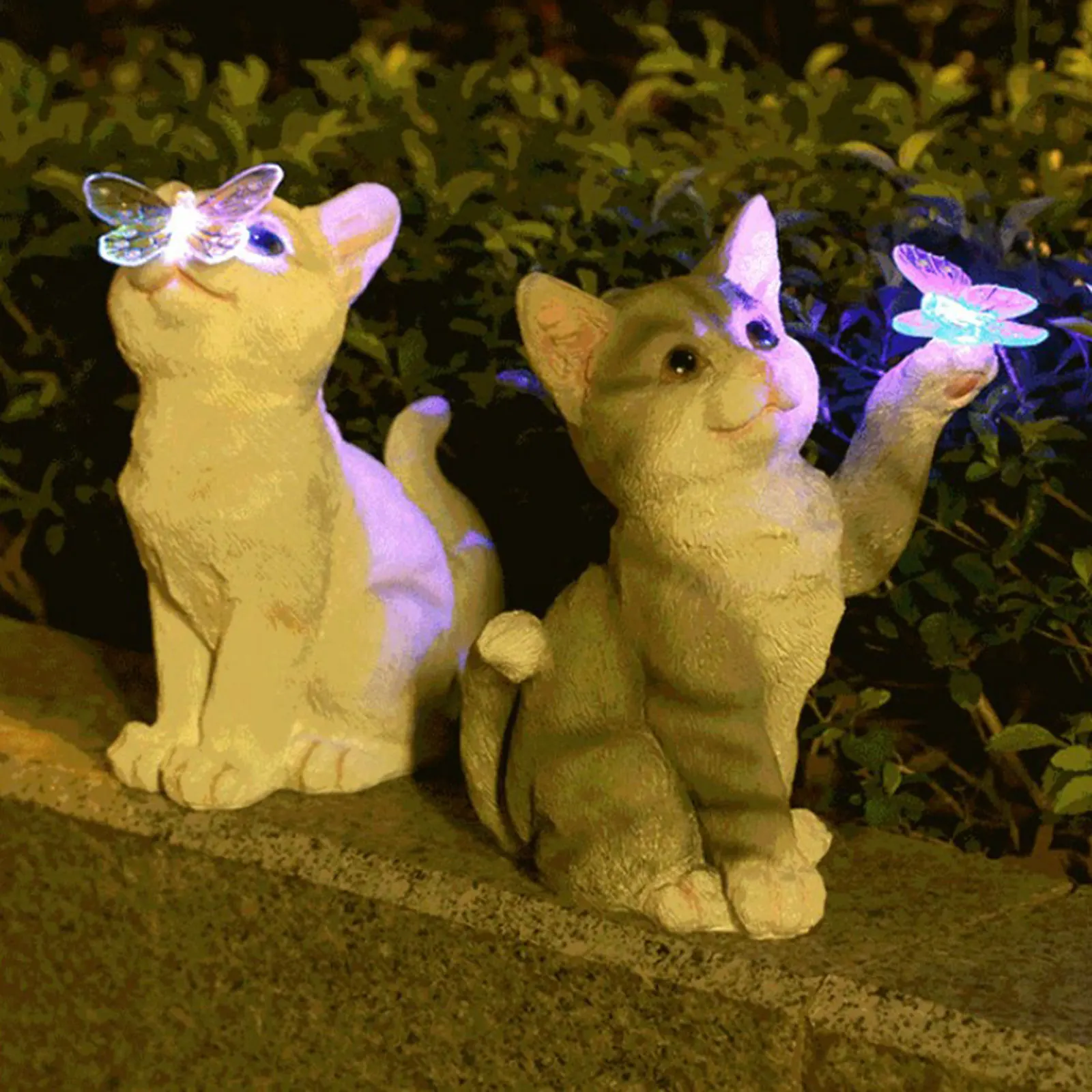 Smart Garden Lamp - 야외 고양이 조각상 펜던트 정원 LED