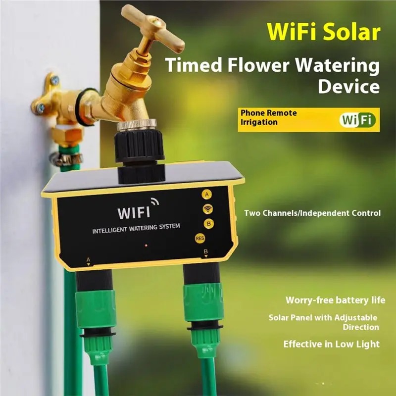 1/2 출력 WIFI 태양광 관개 타이밍 컨트롤러, 정 - Smart Garden Valve 리뷰 및 가격