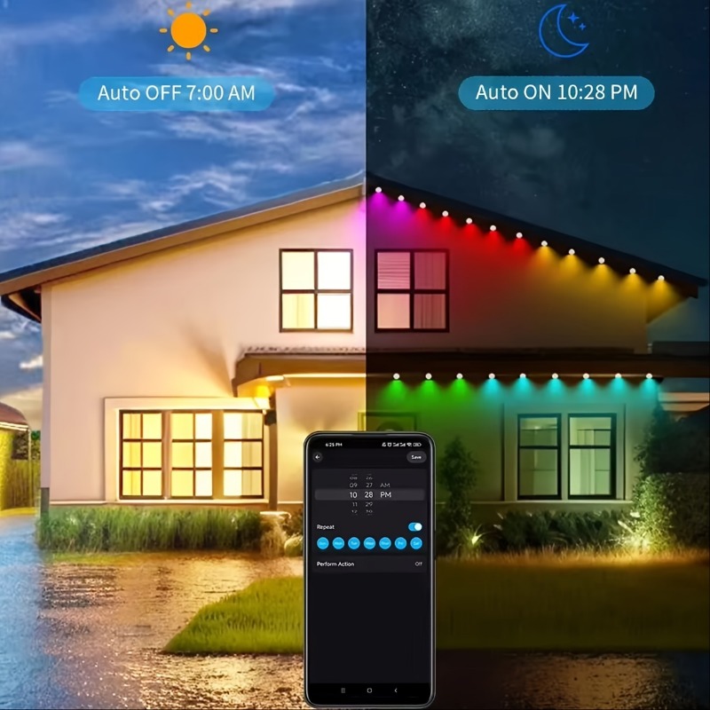 150피트 100피트 50피트 영구 실외 조명 75가지 - Smart Led Garden 리뷰 및 가격