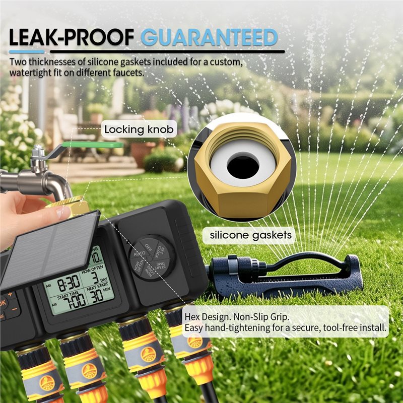 AB42-태양광 관수 타이머 자동 관수 시스템 4존 스 - Smart Garden Valve 리뷰 및 가격