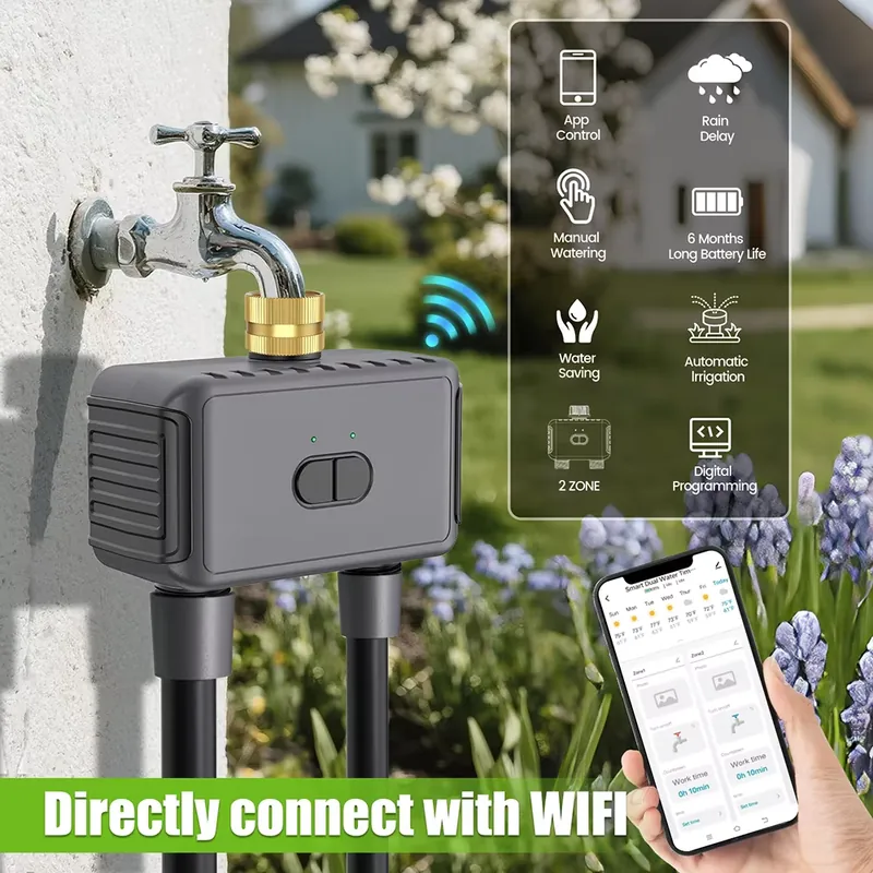 WAP01 WiFi 앱 제어 듀얼 호스 워터 타이머 스 - Smart Garden Usa 리뷰 및 가격
