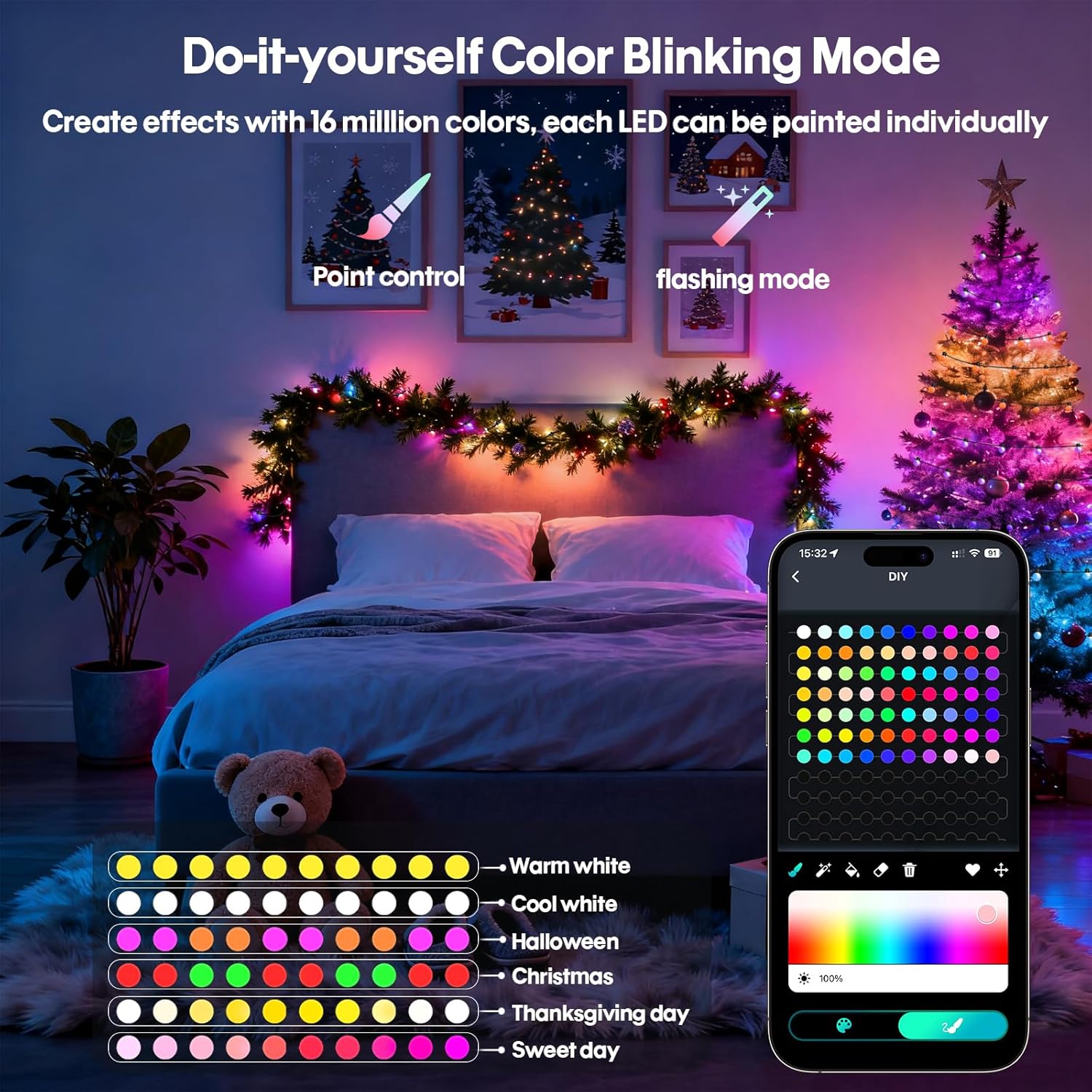 스마트 글로브 스트링 라이트 5/10M RGB 색상 변 - Smart Led Garden 리뷰 및 가격