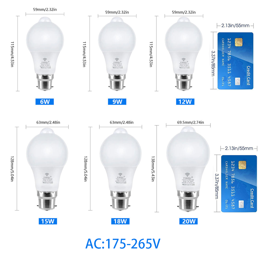 1pc PIR 모션 센서 전구 B22 6W 9W 12W - Smart Garden Led Lights 리뷰 및 가격
