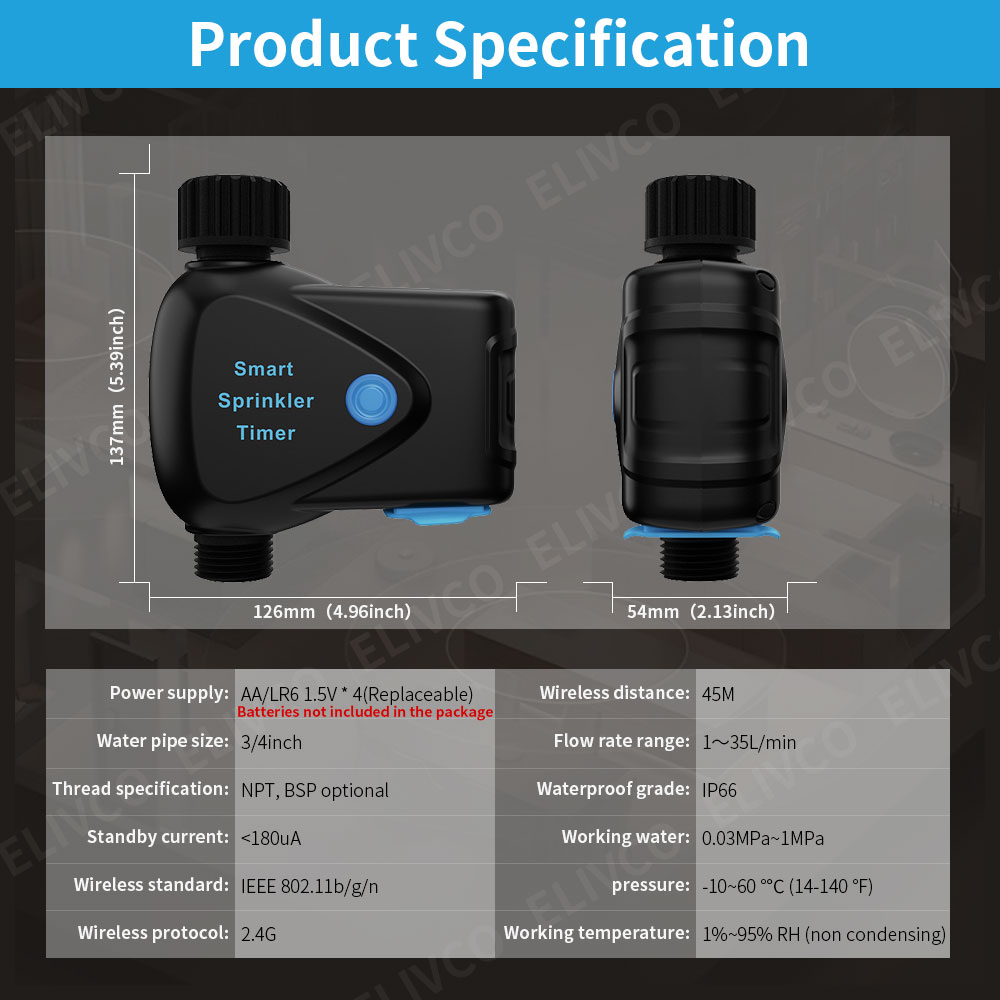 Tuya WiFi 스마트 워터 디바이스 내장형 계량기, - Smart Garden Valve 리뷰 및 가격