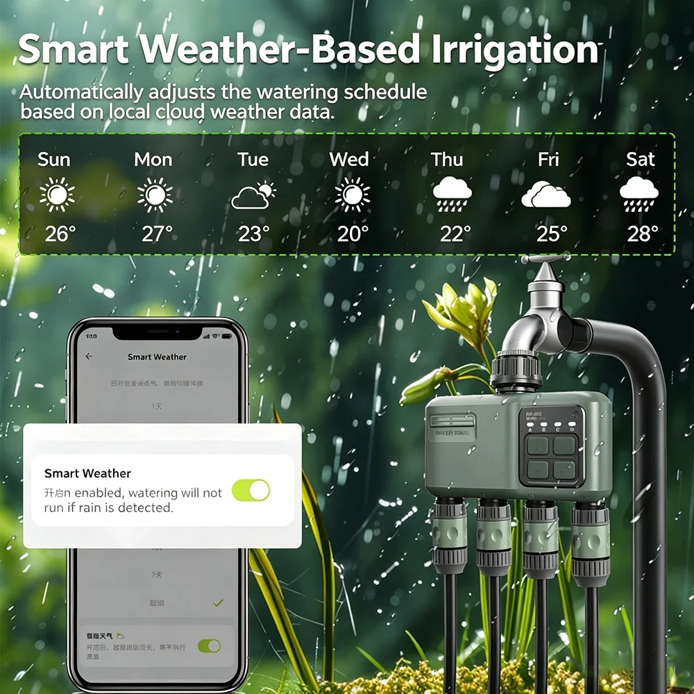 WiFi RF433 스마트 정원 스프링클러 물 타이머  - Smart Garden Valve 리뷰 및 가격