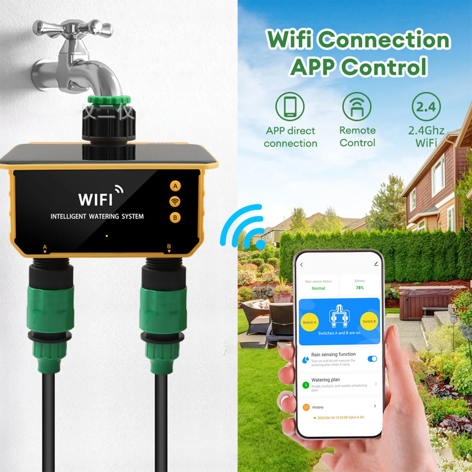 태양광 와이파이 스마트 관개 타이머, 레인 센싱 기능, - Smart Garden Usa 리뷰 및 가격